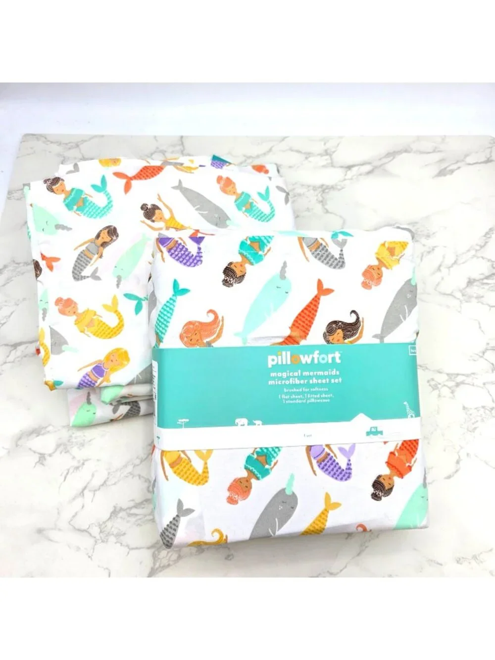NEW 2 Sets of Pillowfort Magical Mermaids Twin Sheet Set Microfiber 6 Piece Set